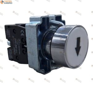 Boton Pulsador 22mm Color Blanco Con Flecha 0-400v 10a