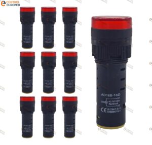 Foco Piloto Led 16mm Rojo 120v Ac/dc Tablero Control 20pza
