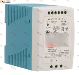 Fuente conmutada DIN, salida de 100 W, 24 vcc-4a, Mdr-100-24, Mean Well