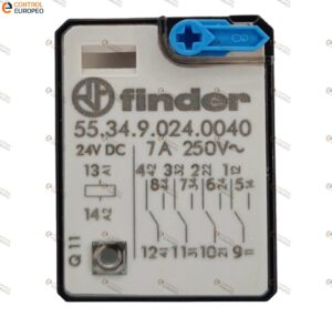 Relevador Finder 14 Pines, 24vdc 7a, 55.34, Con Base Finder